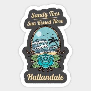 Sandy Toes Sunkissed Nose Hallandale Beach Florida Sticker